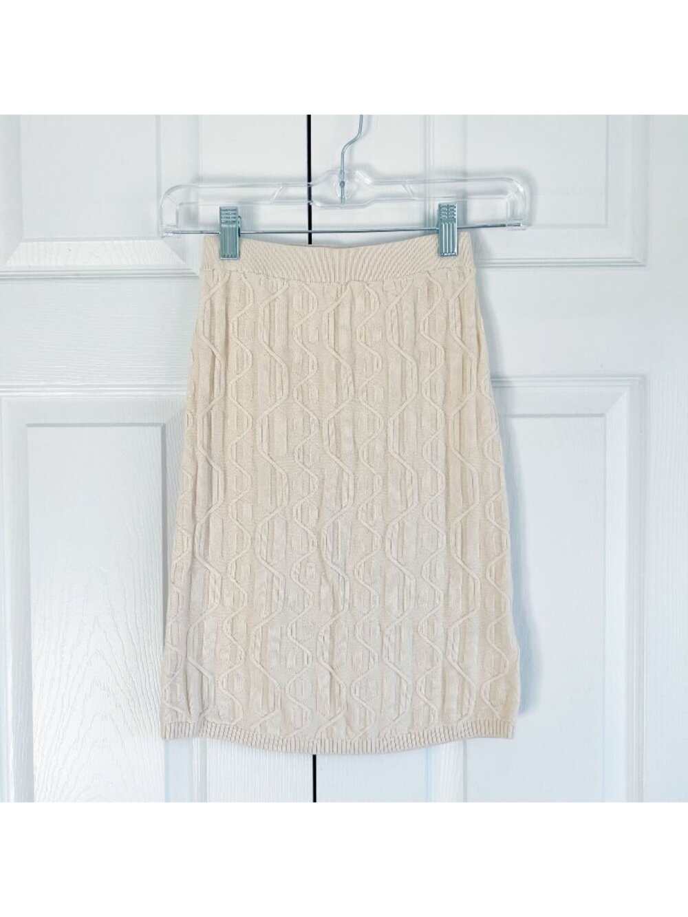 Free People Link Up Cream Cable Knit Mini Skirt Women's Size Small S